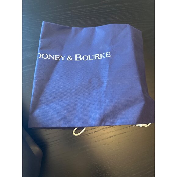 Dooney & Bourke Navy Leather Hobo Bag With Gold Hardware & Red Interior - Picture 6 of 8